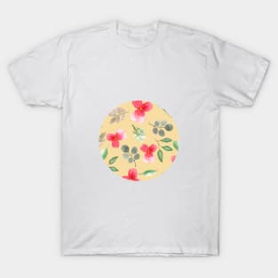 Pansies | Watercolor | Pattern | Yellow T-Shirt